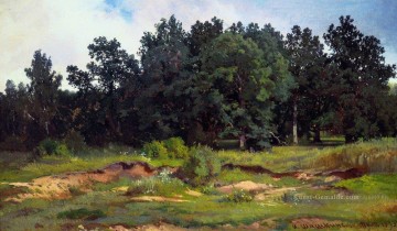 Ivan Ivanovich Shishkin Werke - Eichenhain in einem grauen Tag 1873 klassische Landschaft Ivan Ivanovich